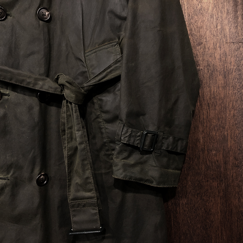 Barbour Trench Coat Sage Vintage 3Warrant C34 Mint バブアー
