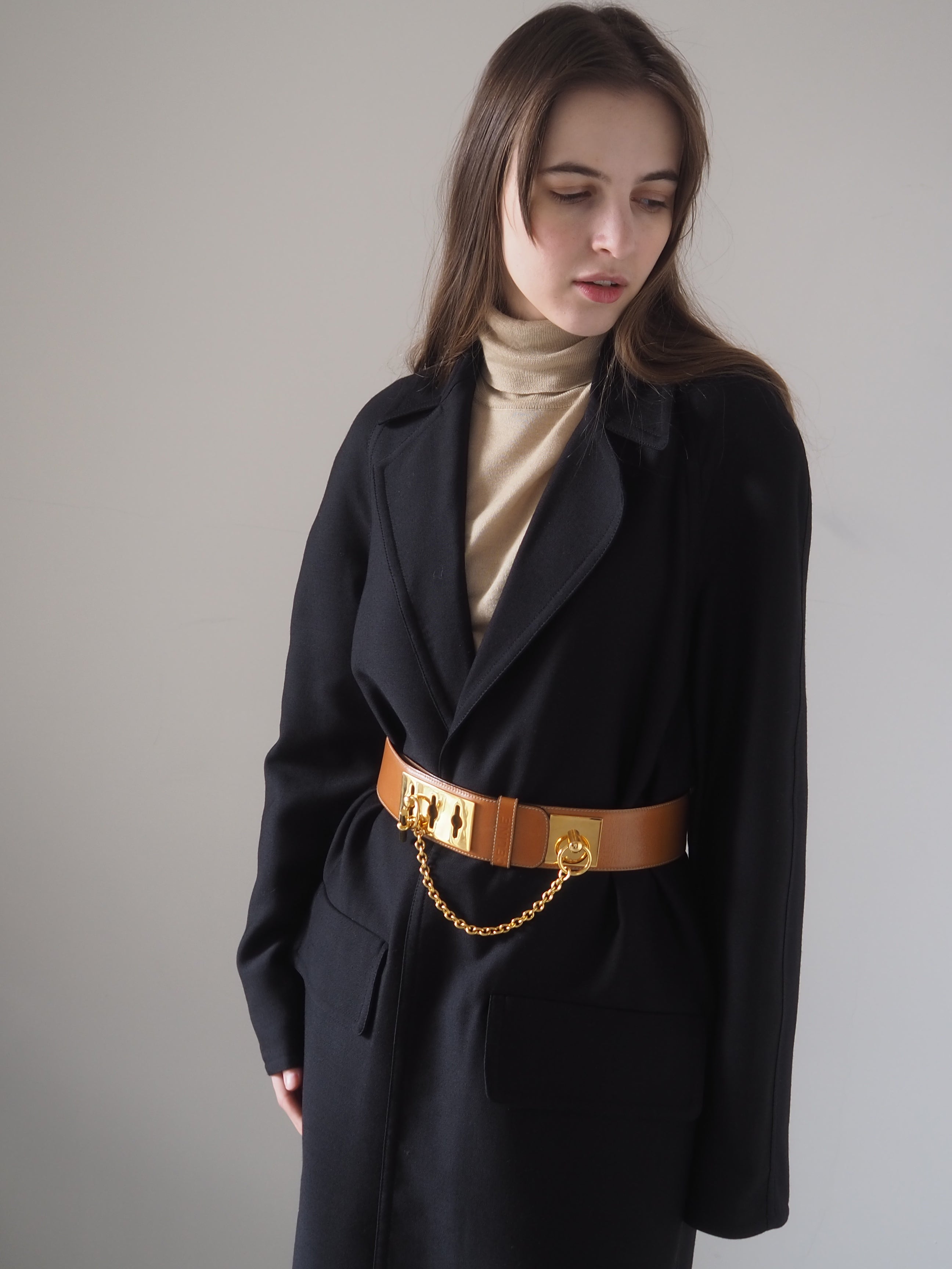 CELINE セリーヌ ガンチーニ Size 80 ベルト ゴールド ブラウン