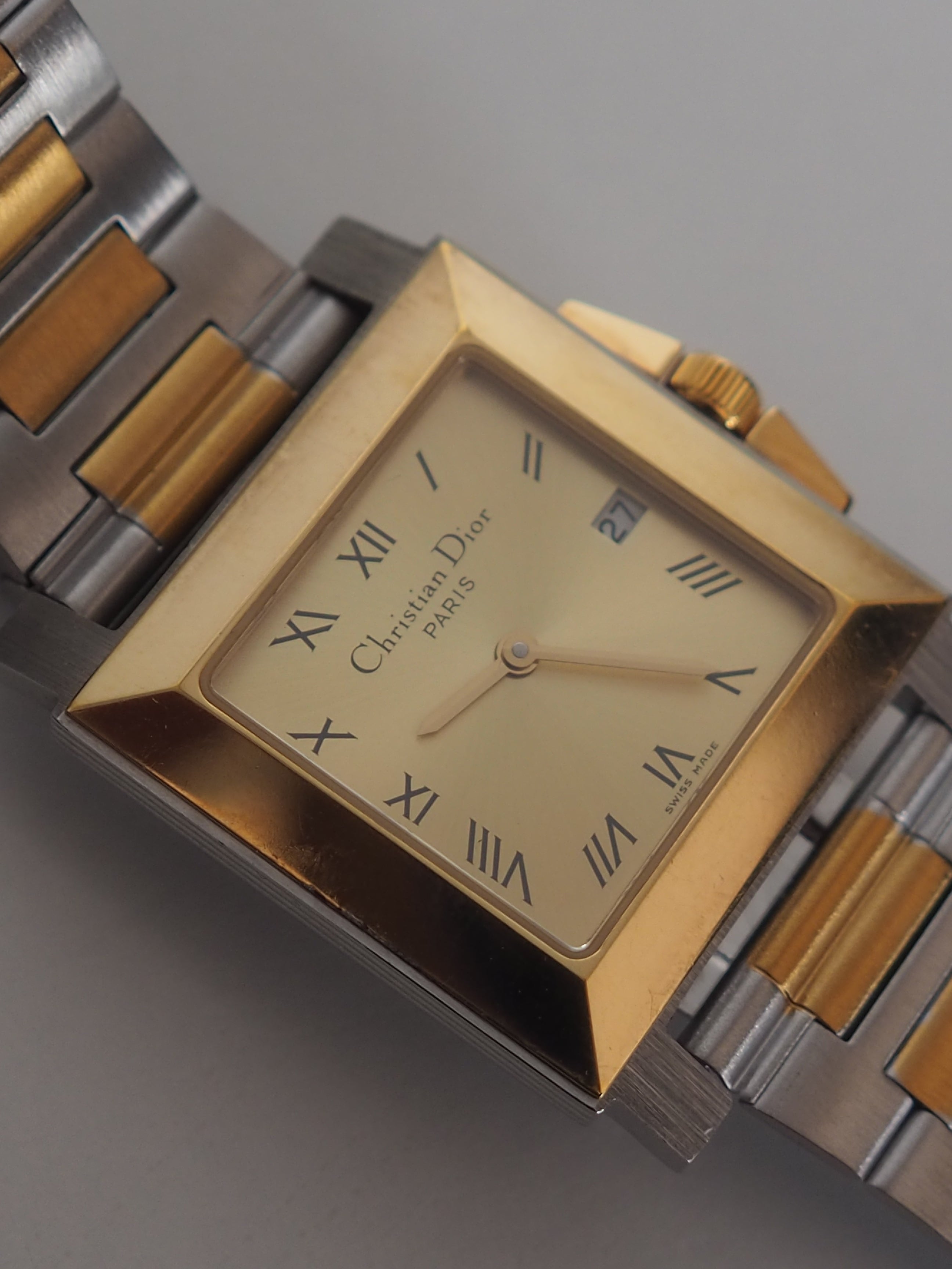 Christian Dior ディオール スクエア ウォッチ 腕時計 コンビ メンズ