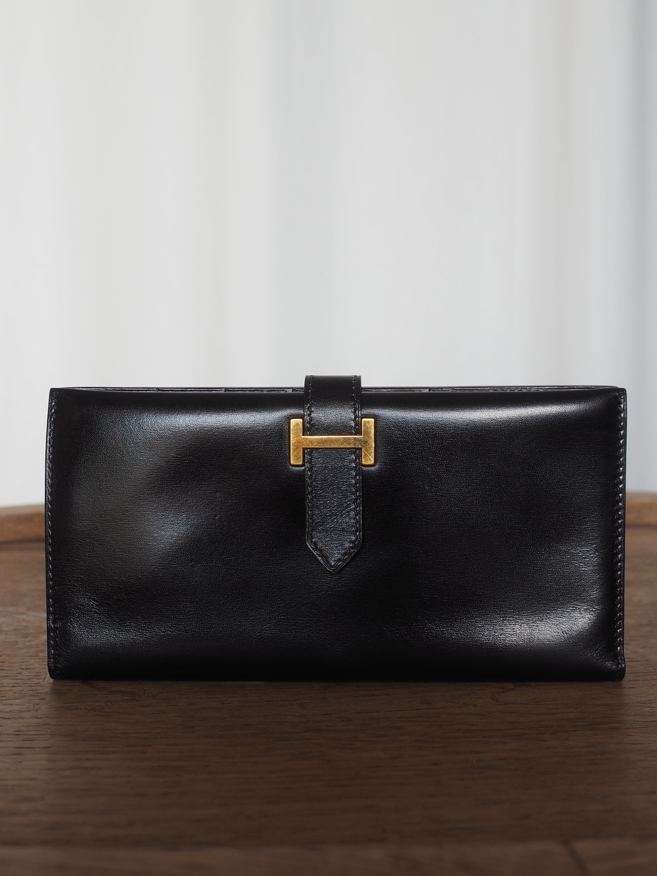 HERMES エルメス べアン クラシック ウォレット 長財布 ゴールド