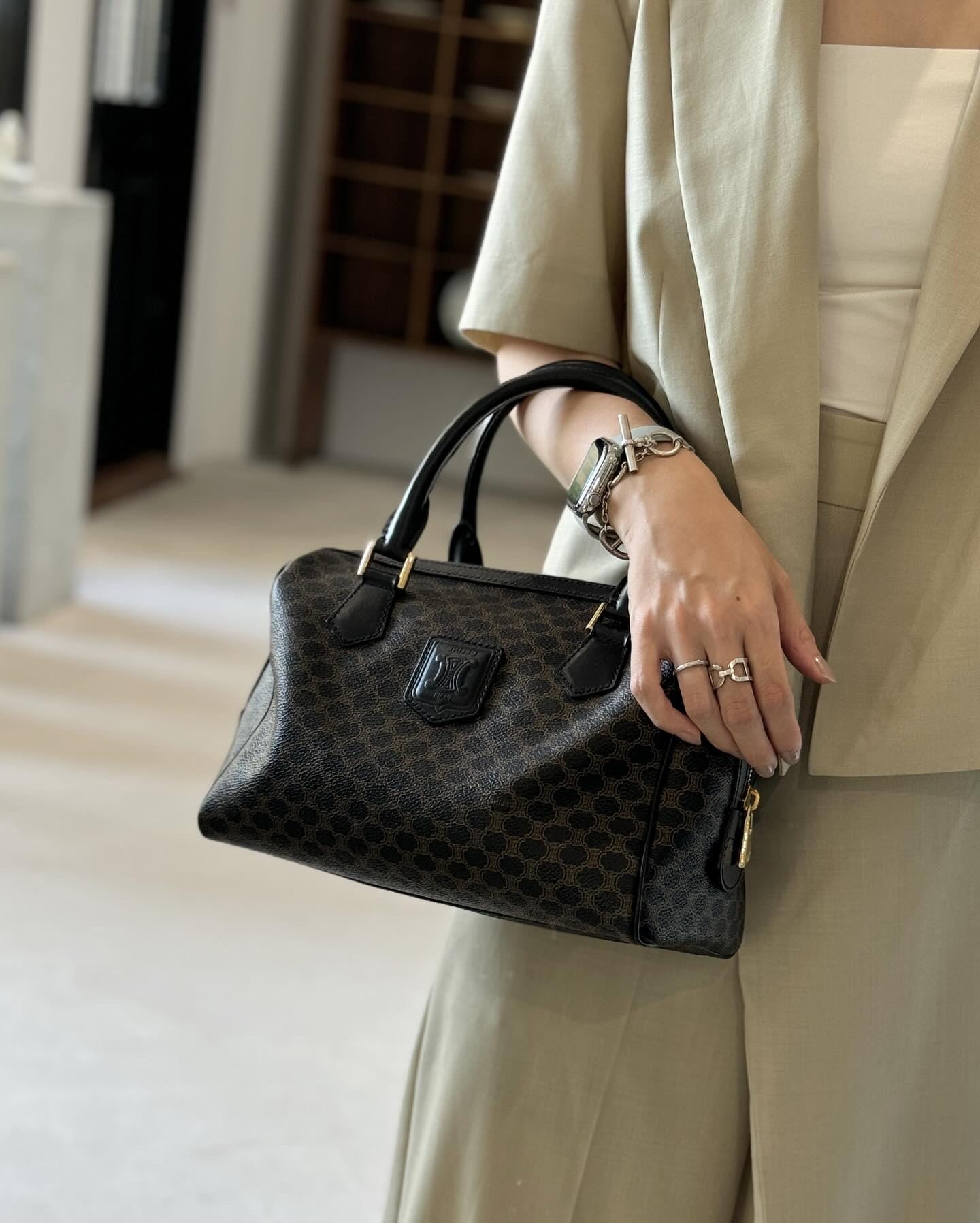 CELINE セリーヌ マカダム 2way ボストンバッグ ハンド ショルダー