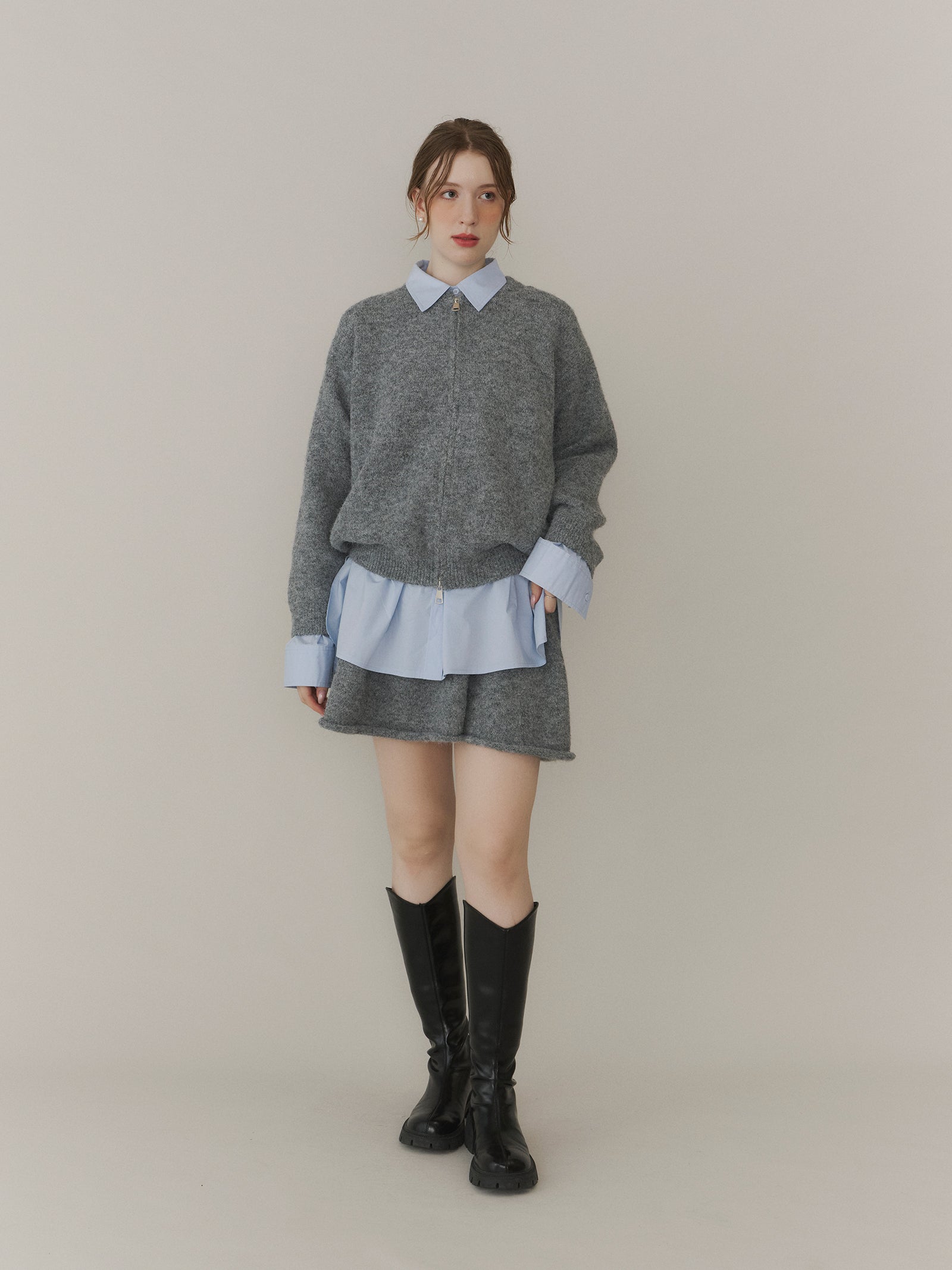 アルパカタッチジップニット[セットアップ可能]