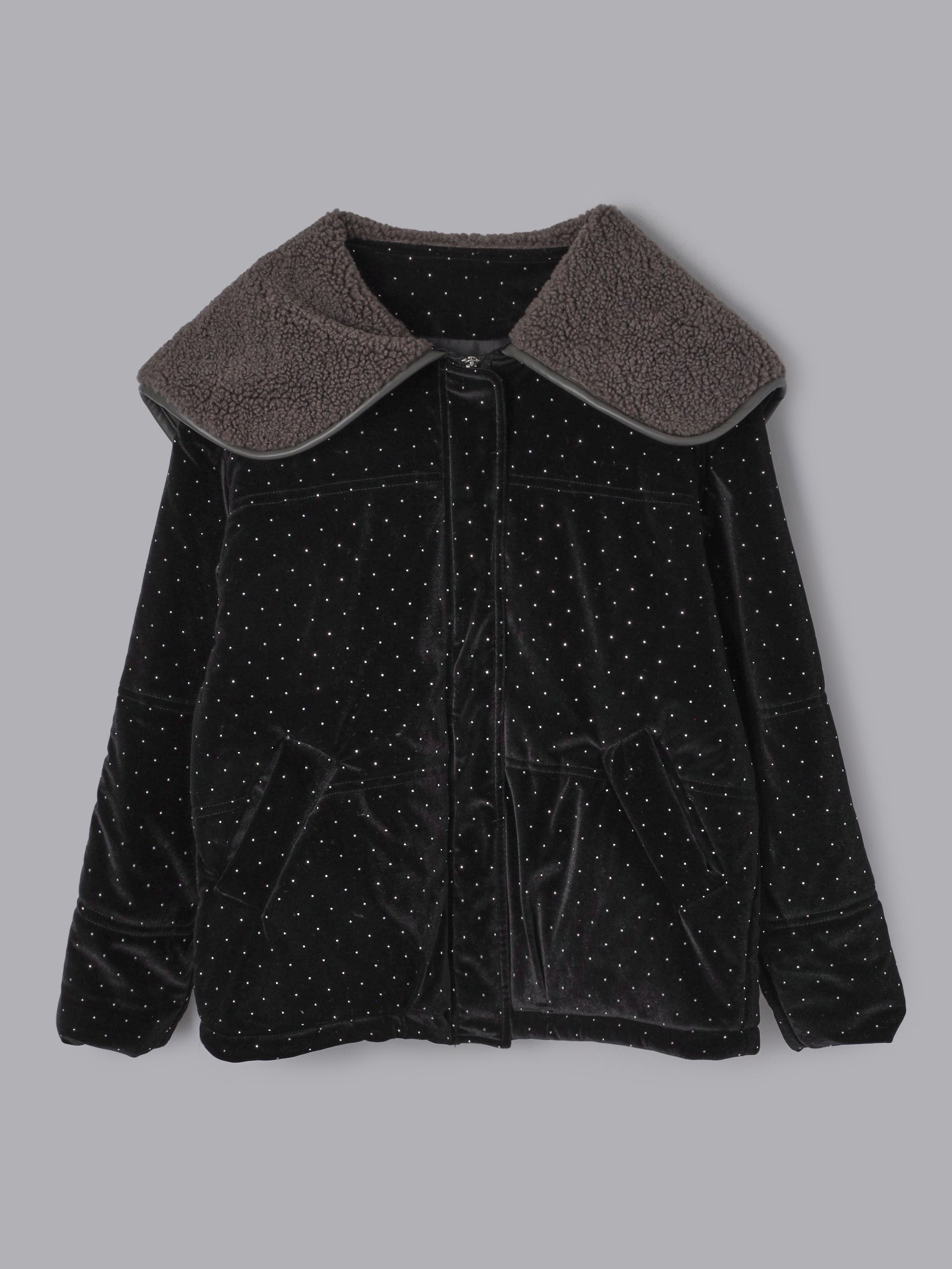 ラインストーンボアブルゾン