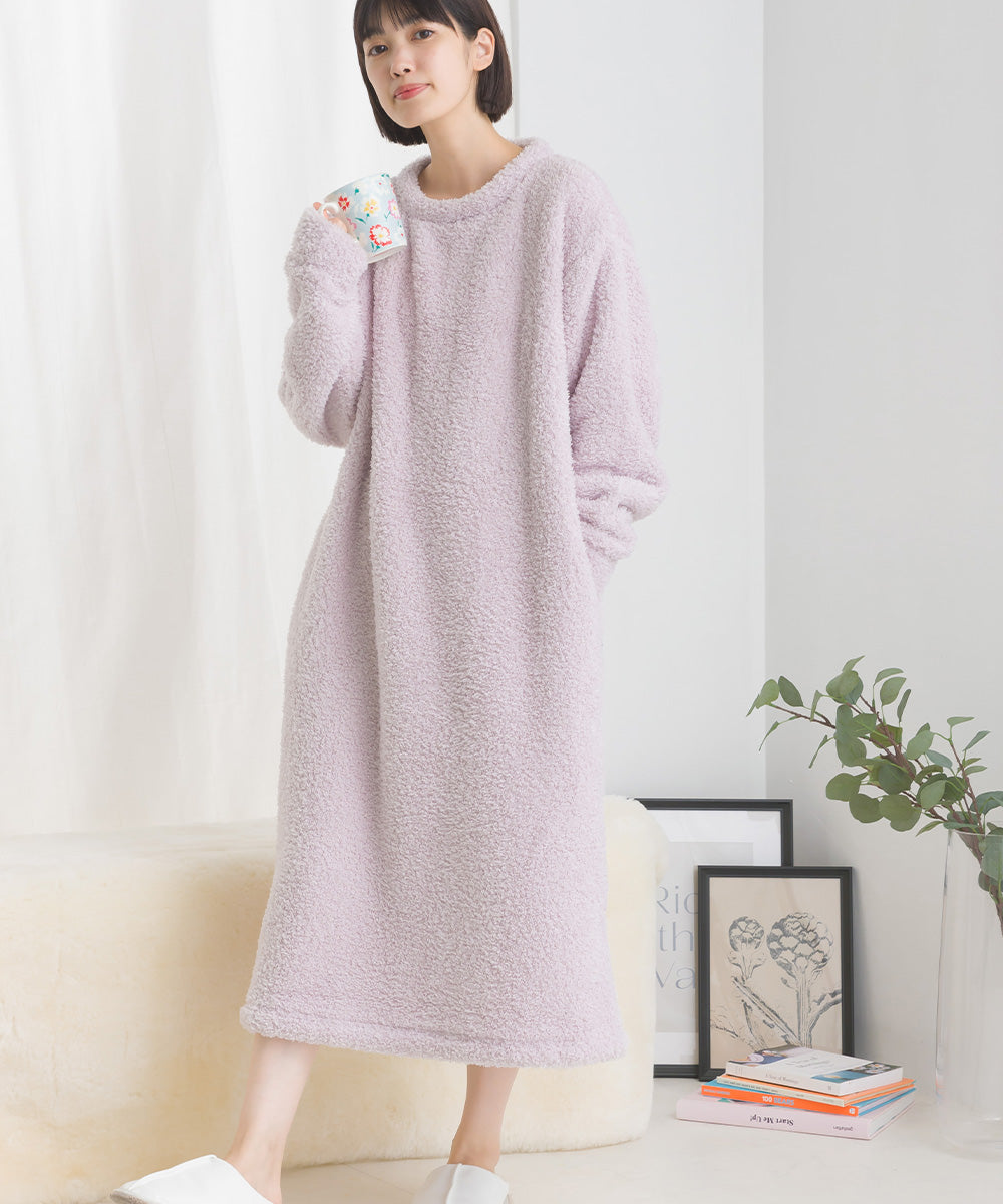 OMNES PURPLE LABEL】あったかふわシャギー 長袖ワンピース【6123-9108】