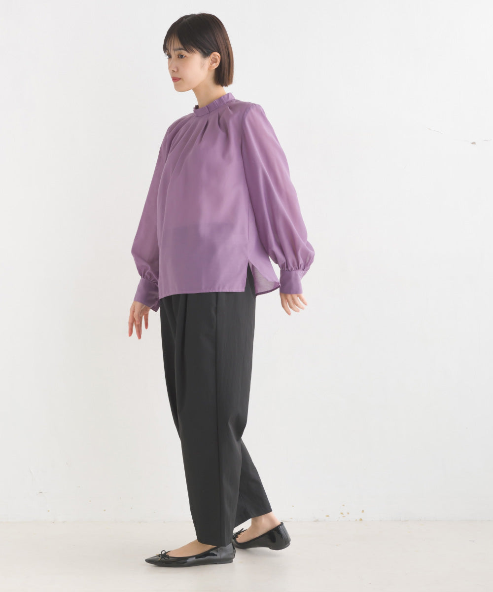 OMNES Supremo】ニュアンスカラーシアー 後ろデザインブラウス【3320