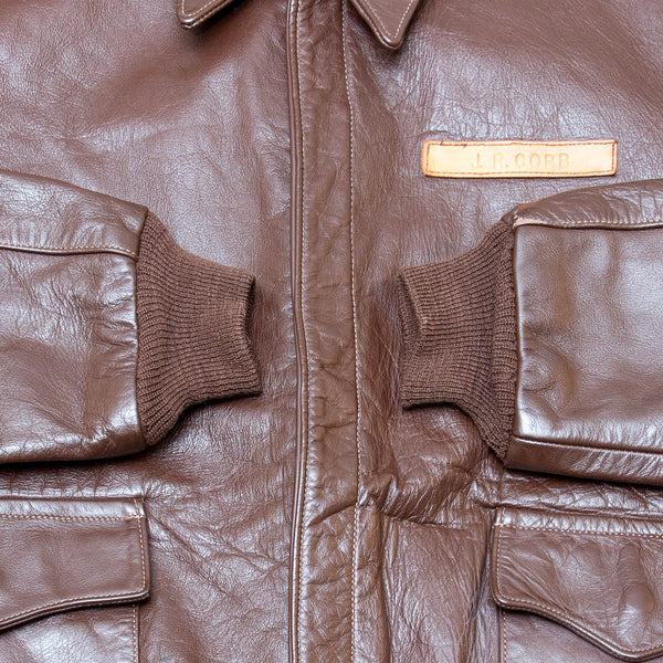 Vintage Lost Worlds WW2 J.A. Dubow USAAF A-2 Leather Flight Jacket
