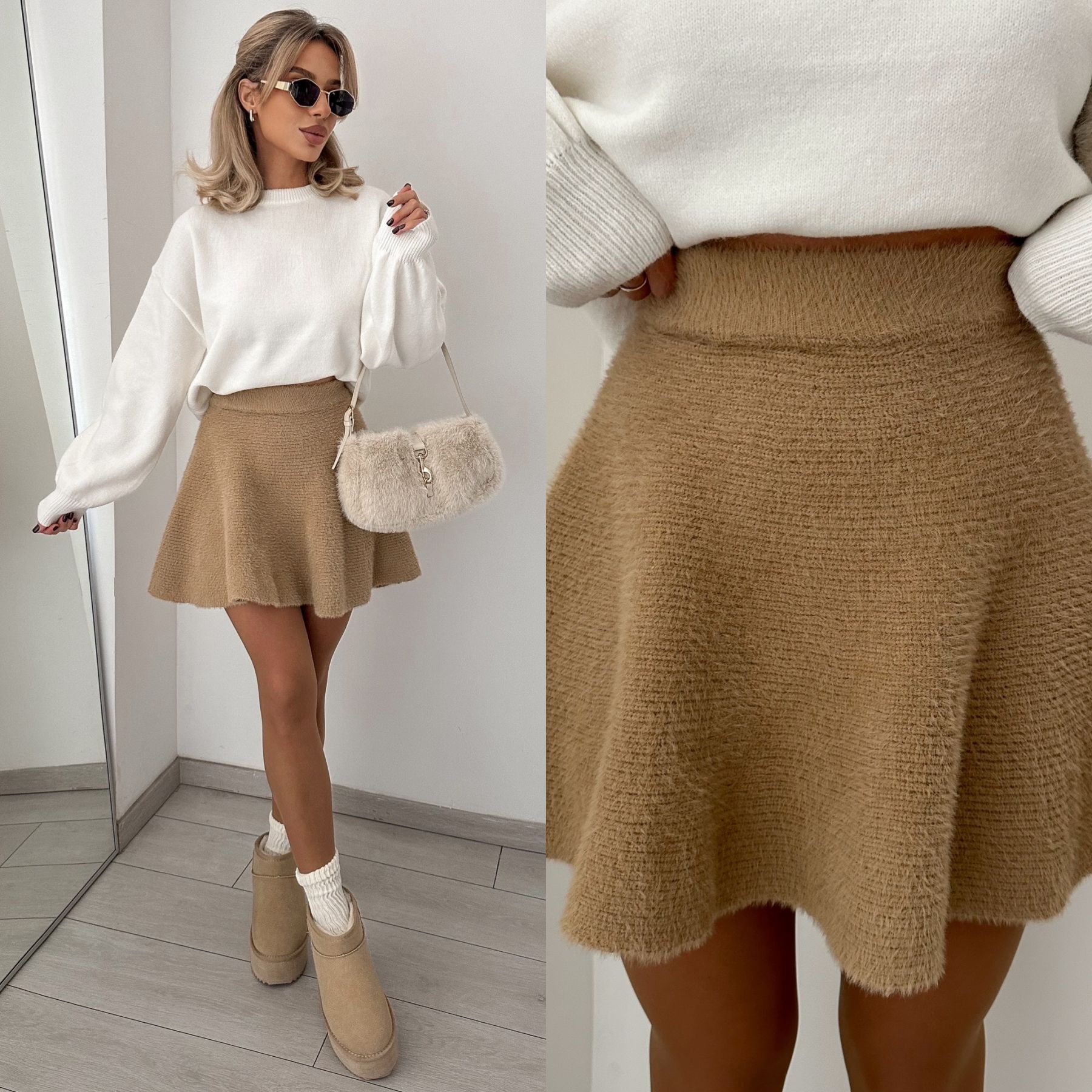 Fluffy Skirt 'WINTER' Beige – ONLY MY SHOP SHOWROOM