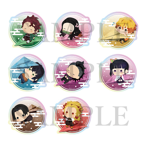 アニメ「鬼滅の刃」 ゆらふわランダムオーロラアクリルバッジ 紙
