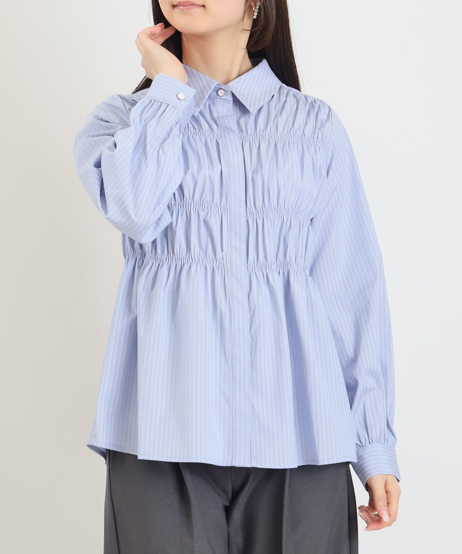 シャーリングシャツ(ストライプ・無地)