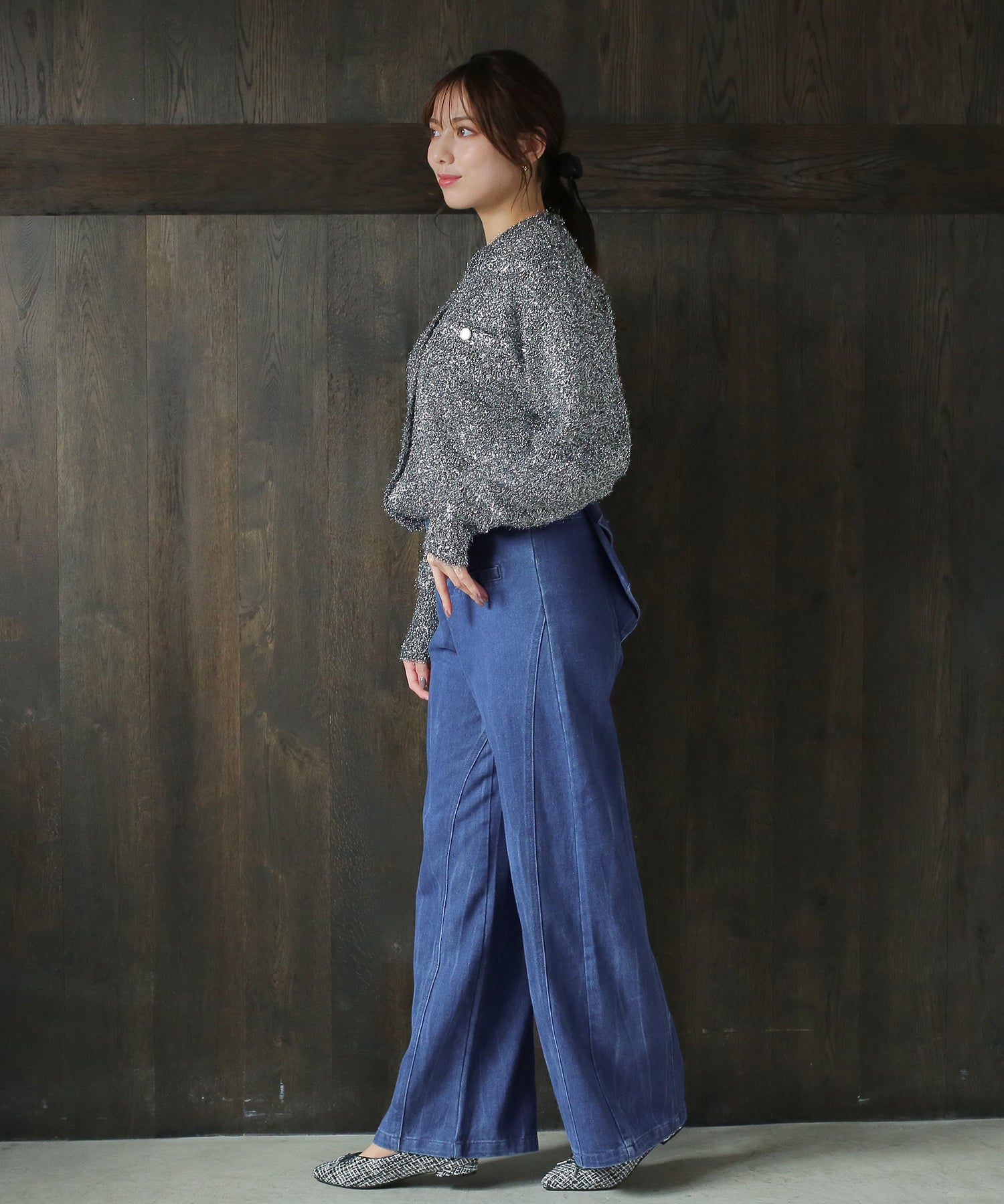 バックリボンデニムパンツ