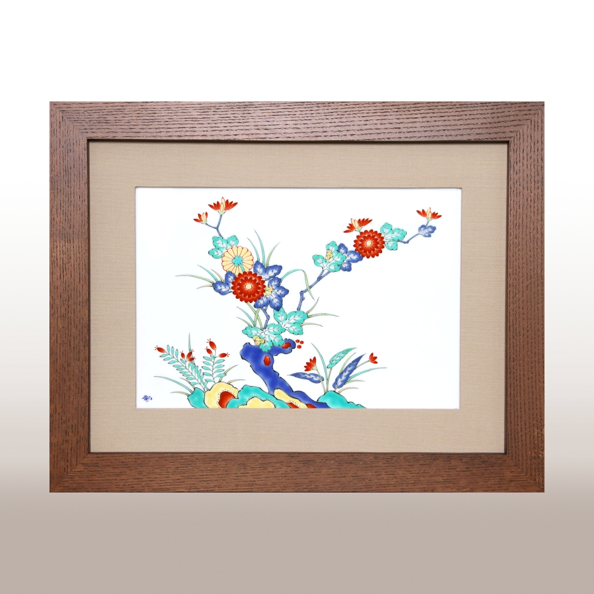 色絵岩菊）陶額|有田焼の老舗-香蘭社オンラインショップ