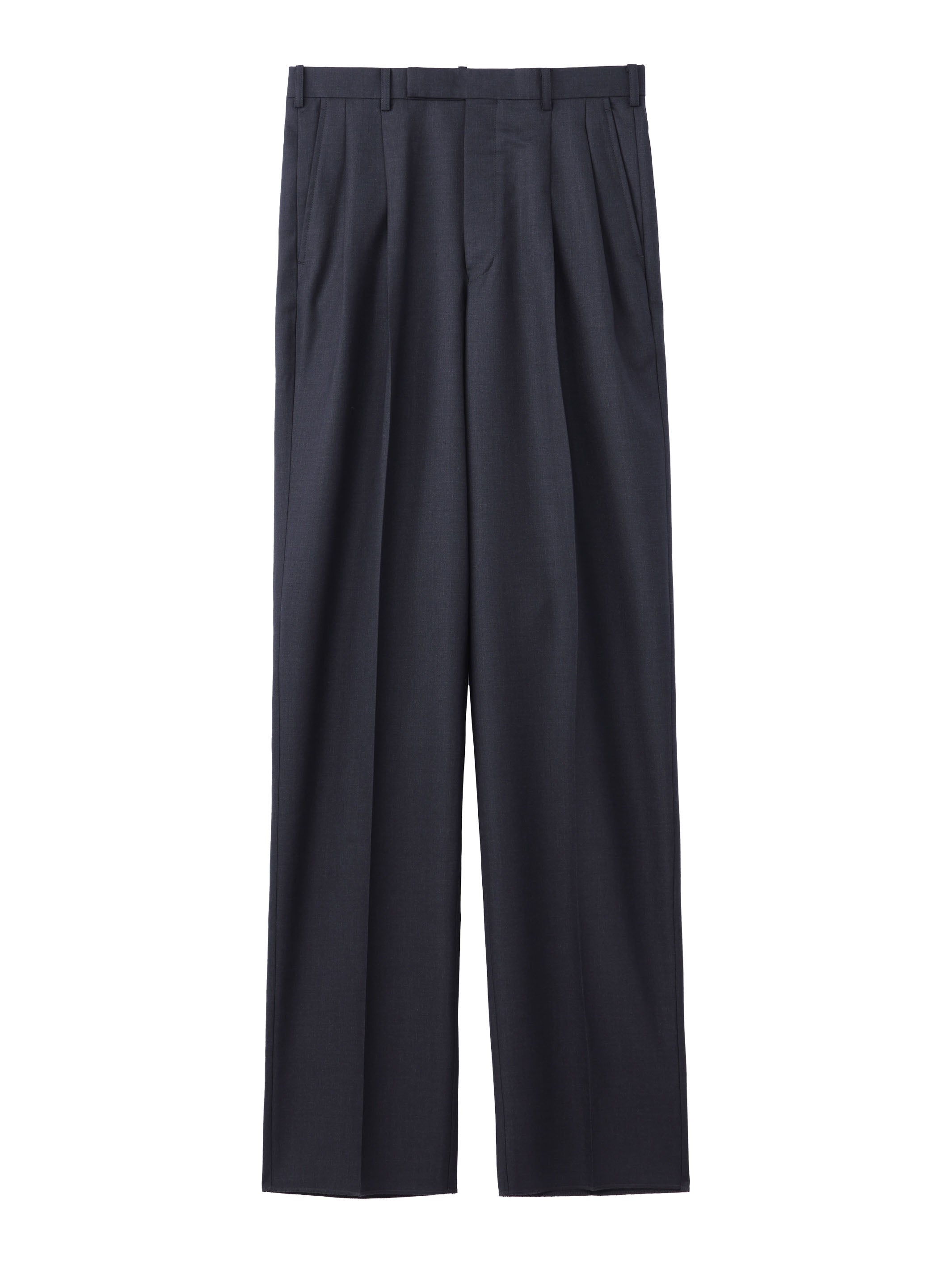WOOL 2 TUCKED TROUSERS