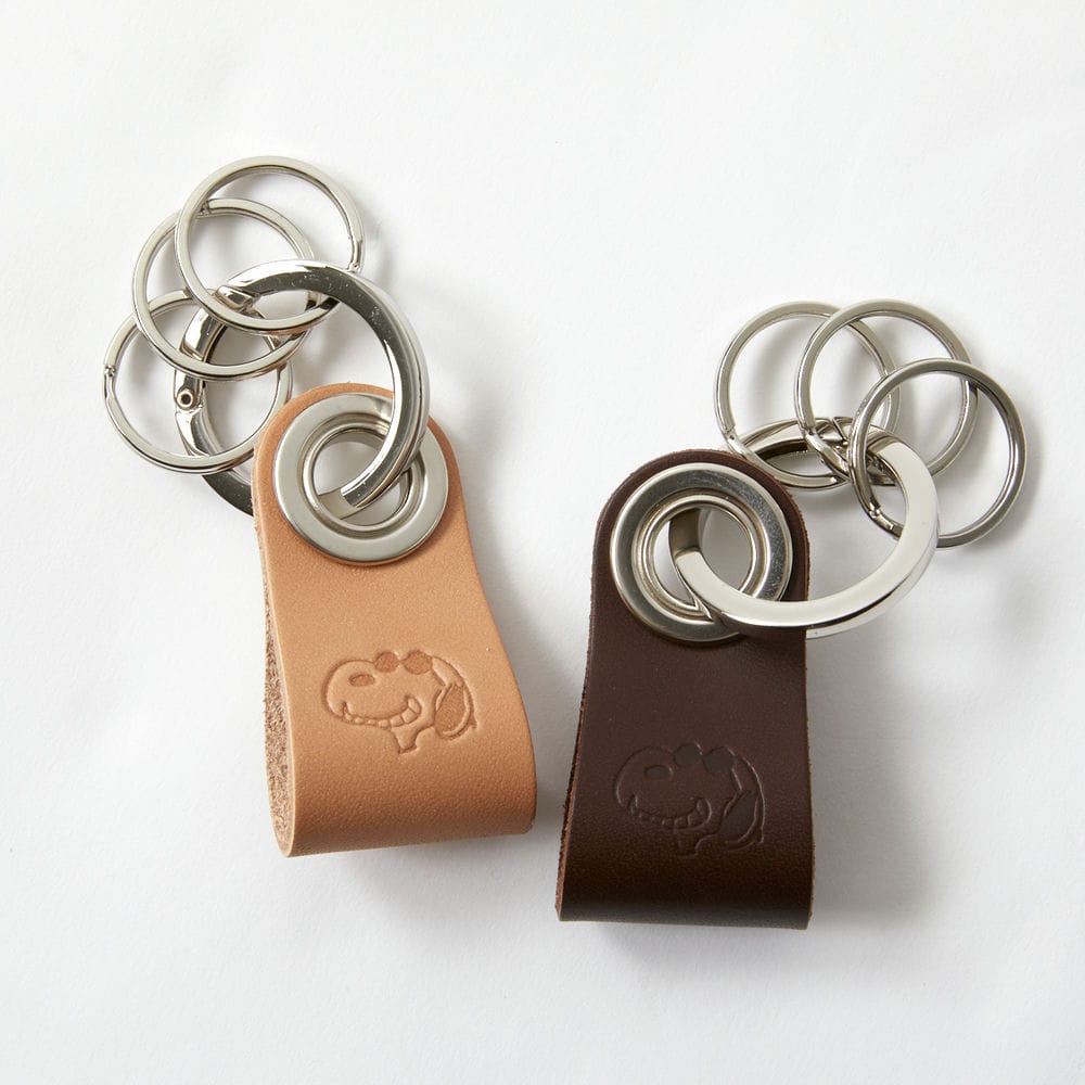 JOE COOL レザーキーホルダー ブラウン – PEANUTS Cafe Online Shop
