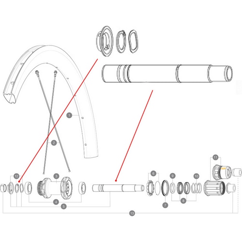 MAVIC ( マヴィック ) ハブ KIT ID360 135/142 DCL L1 AXLE WITH CLIP