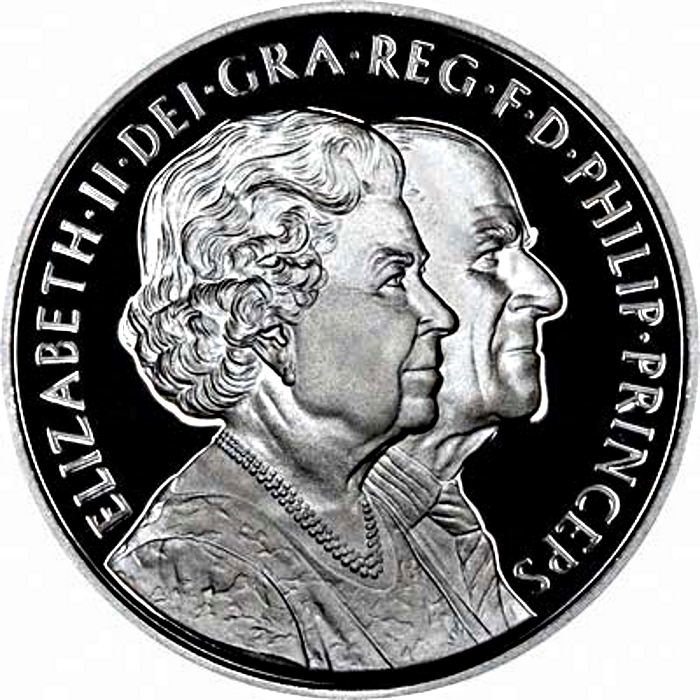 Five Pounds 2007 Diamond Wedding, Coin from United Kingdom