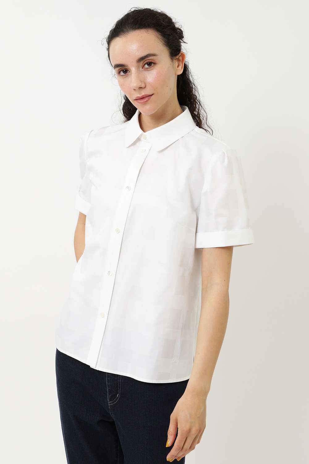 TV着用｜大下容子アナ】シャドービッグチェックブラウス 11-352404