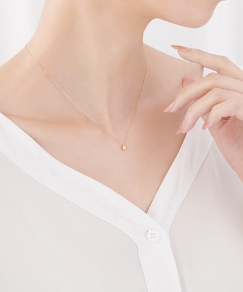 星の王子さま」コレクション K18YG ダイヤモンド ネックレス＜ “Wish