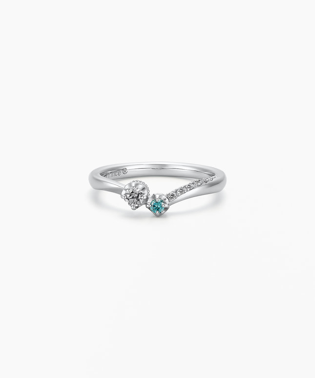 星の王子さま」コレクション Pt950 ダイヤモンド・ブルーダイヤモンド