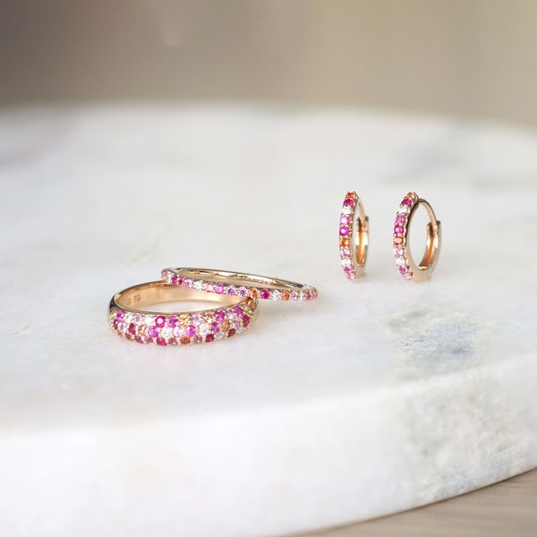 K18PGルビー/カラーサファイア/ダイヤモンドリング | ポンテヴェキオ