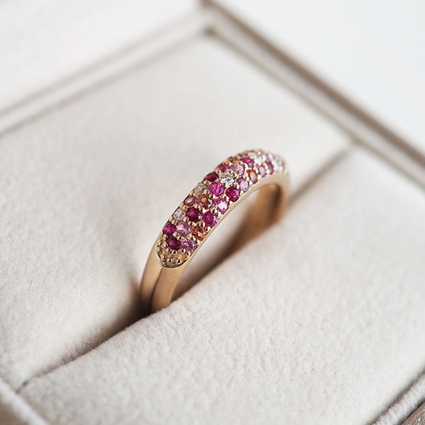 K18PGルビー/カラーサファイア/ダイヤモンドリング | ポンテヴェキオ