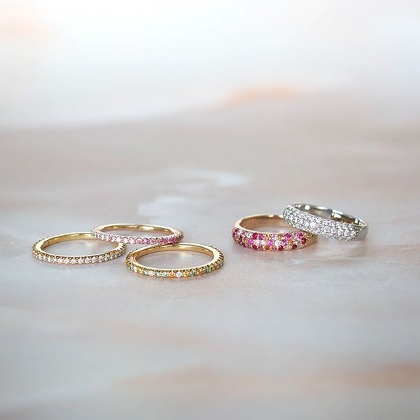 K18PGルビー/カラーサファイア/ダイヤモンドリング | ポンテヴェキオ