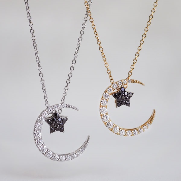 K18WGブラックダイヤモンド/ダイヤモンドネックレス | ポンテヴェキオ