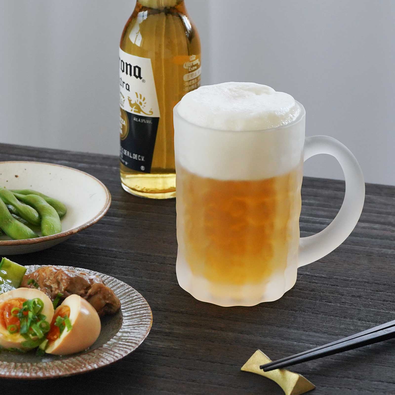 気泡ガラス 特大ビアジョッキ型 鉢 ガラスインテリア 花瓶 レトロ 気泡