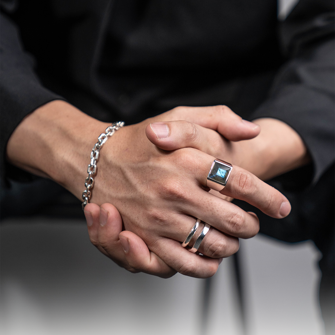 Labradorite square ring – HASH.
