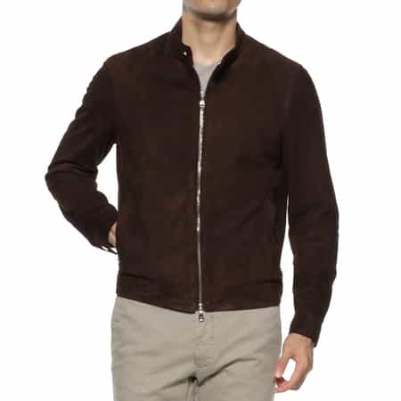 EMMETI＜エンメティ＞ スエード素材シングルライダースジャケット