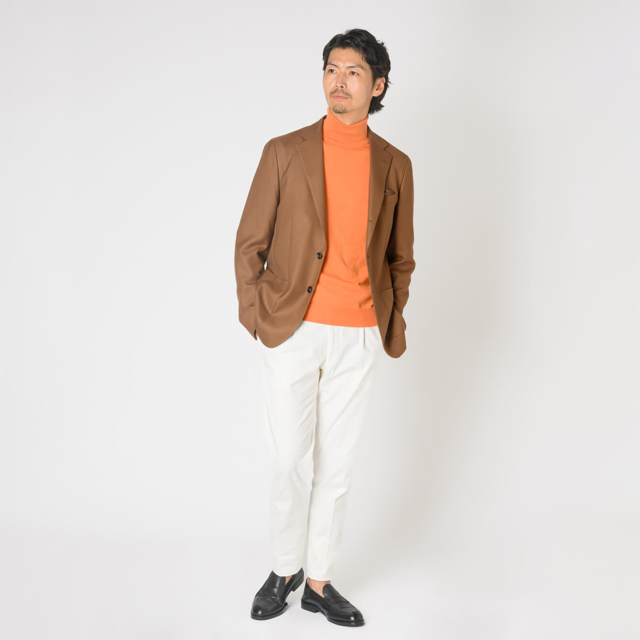 伊レダ社 ウールカシミヤジャケット ベージュ無地 | ONLY ONLINE STORE