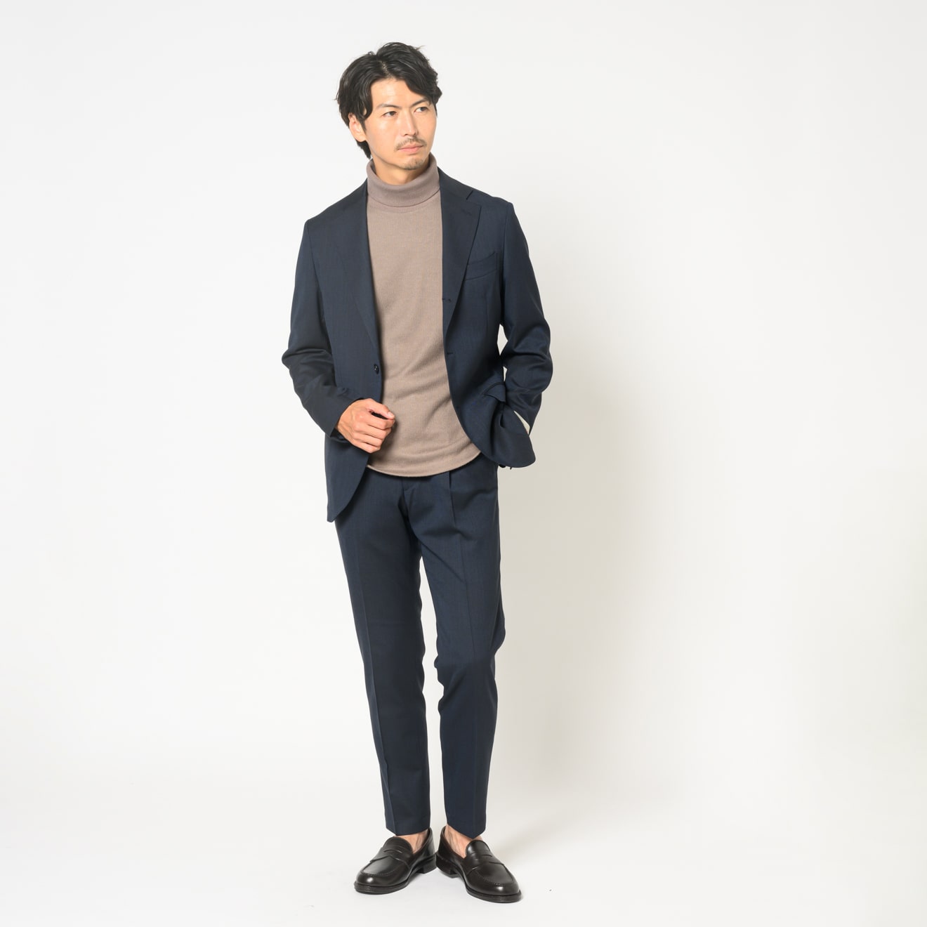 伊マルゾット社 セットアップジャケット ネイビーバーズアイ | ONLY