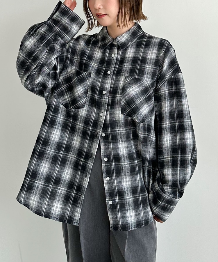 チェックミドルネルシャツ(M BROWN): トップス｜PMbox P&M OFFICIAL