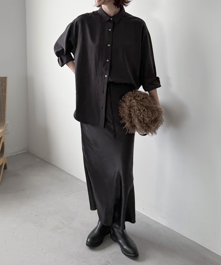 ヴィンテージサテン2WAYシャツ(F BEIGE): トップス｜PMbox P&M