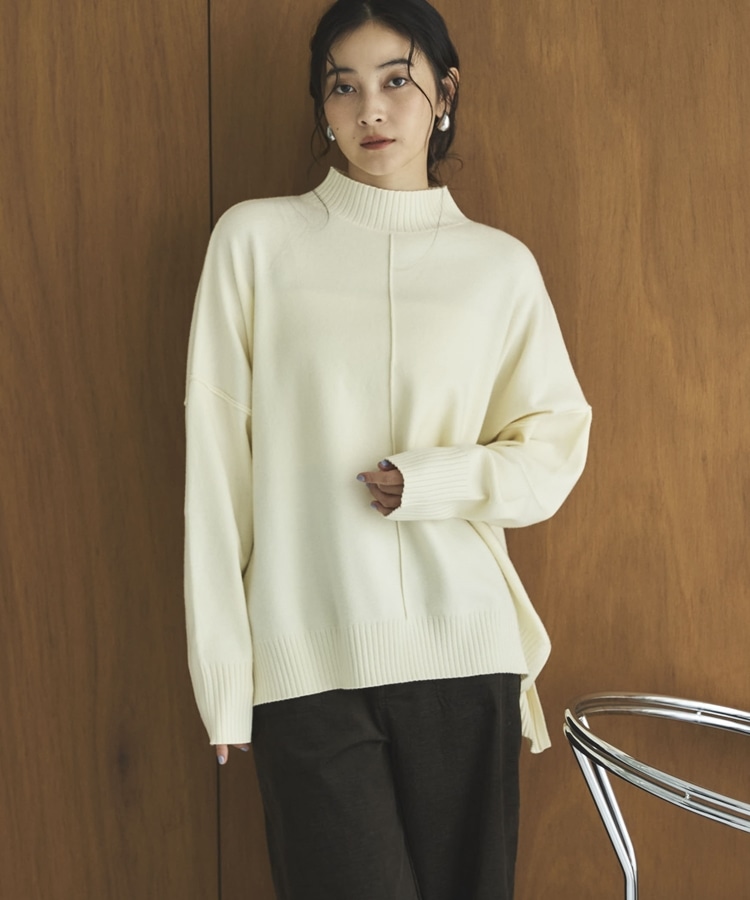 抗ピリング・手洗い可】アウトリンキングニット(F RED): トップス