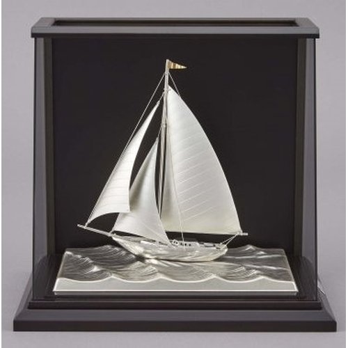 武比古 純銀製置物 ヨット 5号 スロープケース [1110310501