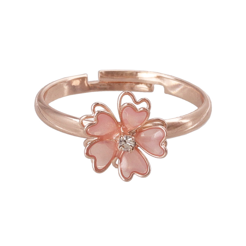 リング ニッケルフリー メタル 桜 ワイヤーフラワー ミニ ストーン