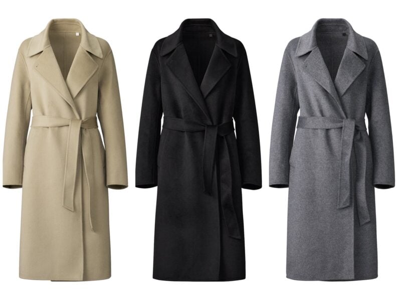 ユニクロ：シー ダブルフェイスラップコート／￥12,900（税込） | 大人