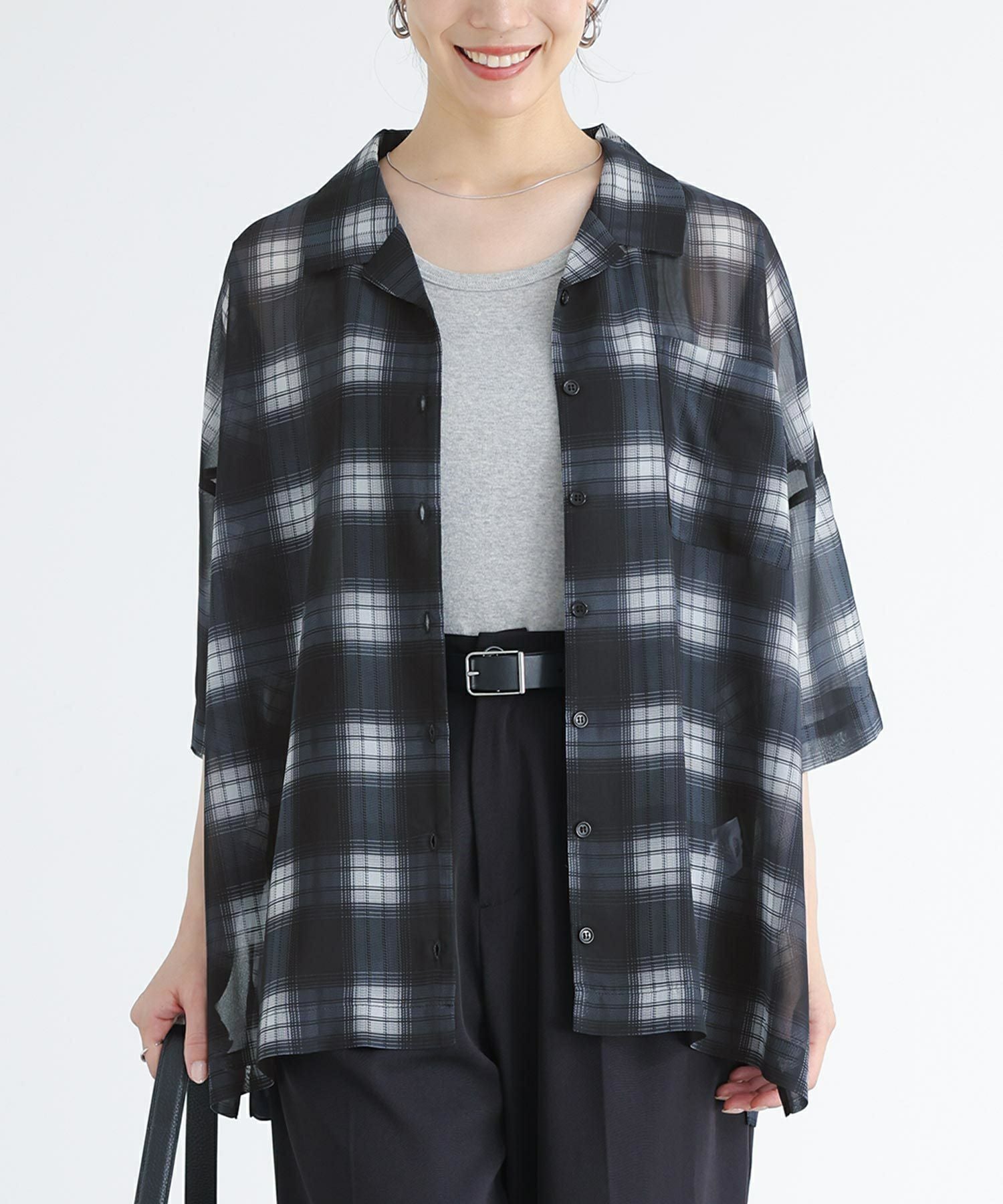 n'OrLABELシアーチェック柄シャツ』