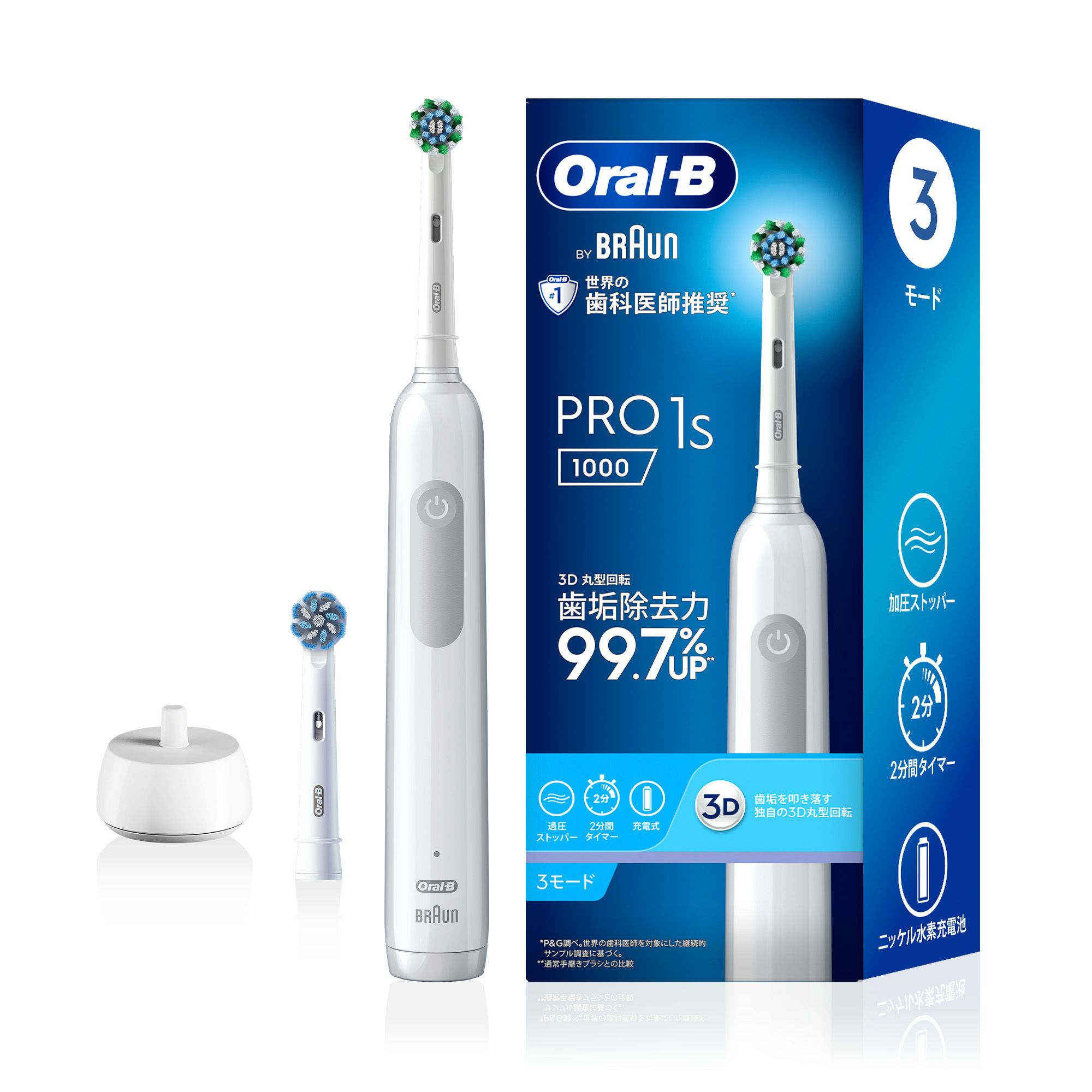 電動歯ブラシ ブラウンオーラルB 公式 | PRO1ホワイト替えブラシセット
