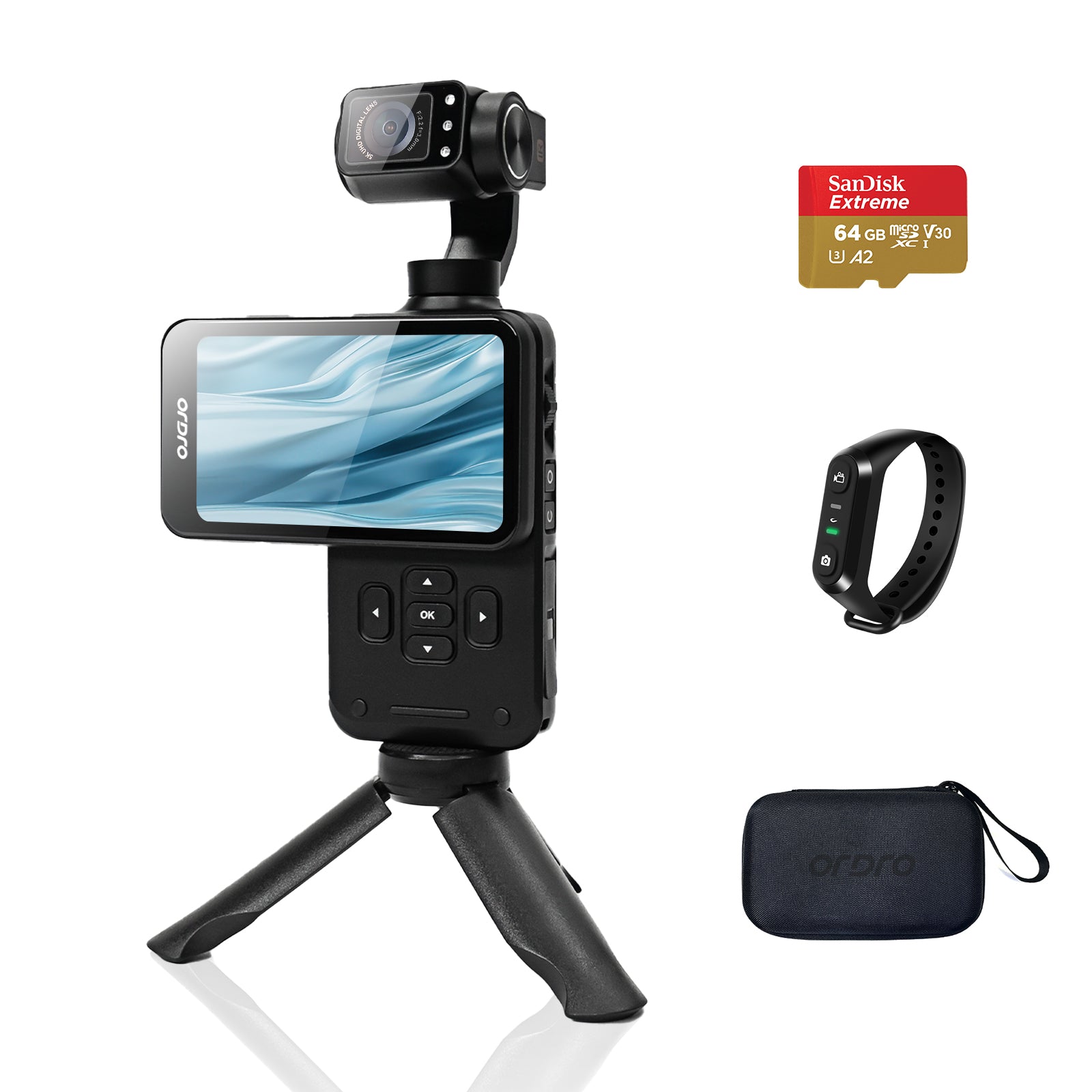 ORDRO M5 Pocket Gimbal Camera – 5K Stabilized Vlog Camera with