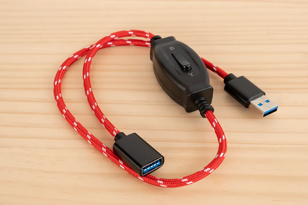 コタツコード調のオンオフスイッチ付き USB延長ケーブルを購入しました