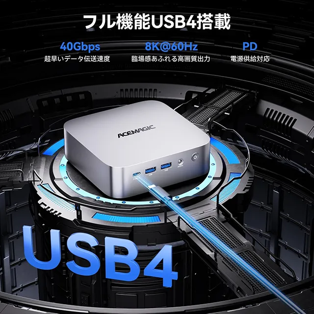 ミニPC ACEMAGIC W1が32%オフの71,400円！AMD Ryzen 7 8745HS DDR5