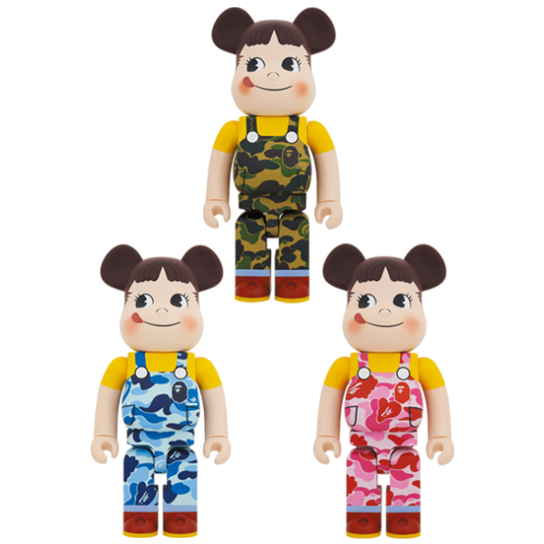 BE@RBRICK Peko-chan x BAPE (R) 1000% (Green/Pink/Blue) Original