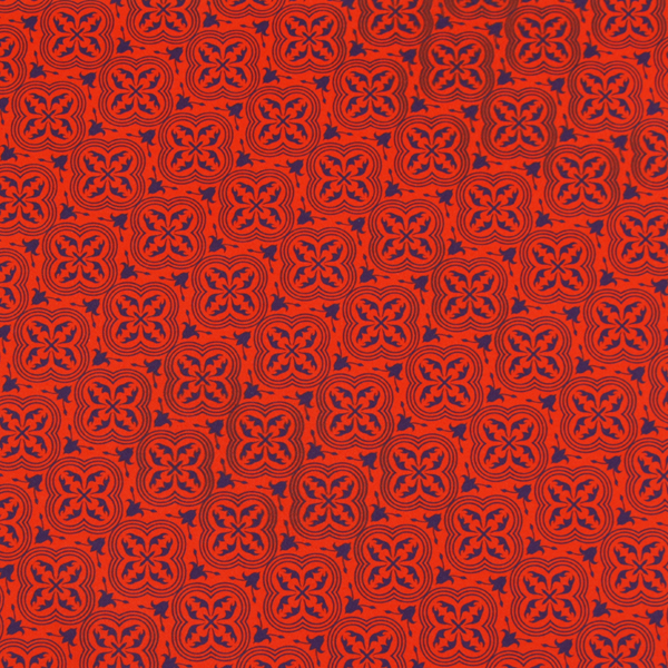 オリキジ / C0543 オレンジ×紫アラベスク柄生地