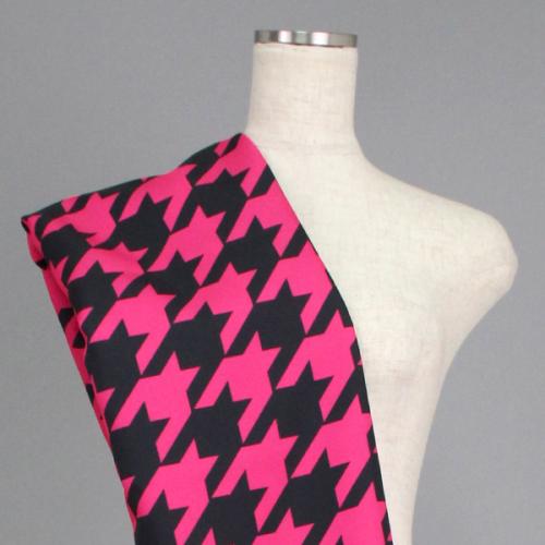 オリキジ / C0160 ピンク×黒 千鳥格子柄生地