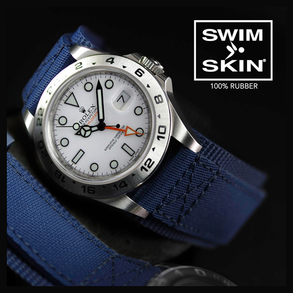 ロレックス エクスプローラーⅡ 42mm専用 ブラック〔ツイル〕【尾錠