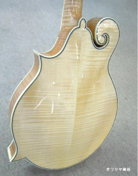 フラットマンドリン・ハードケースセット 総単板虎杢入りナチュラル