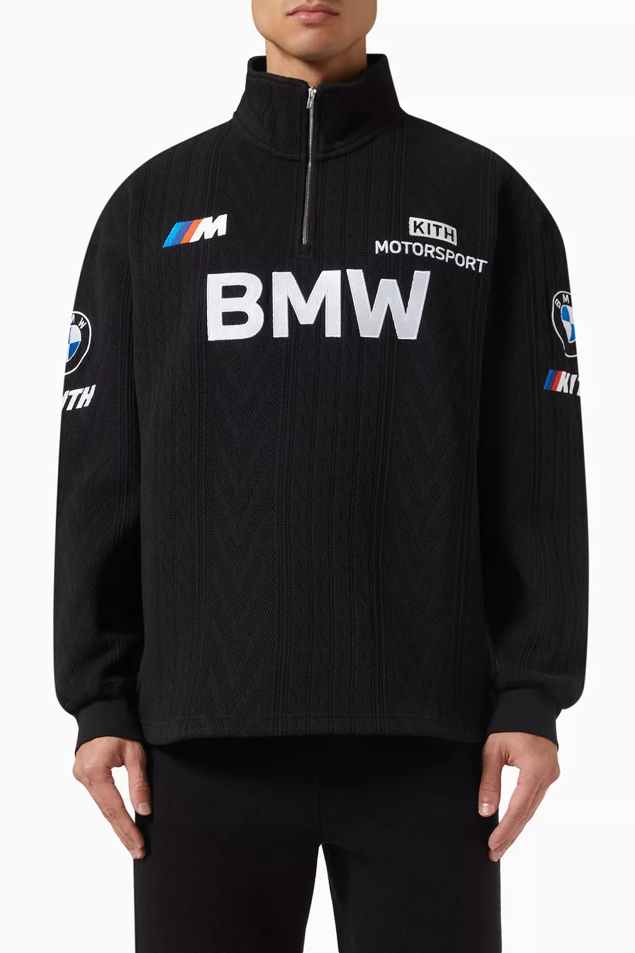 Buy Kith Black x BMW Quarter-zip Sweater in Cable-fleece For Men