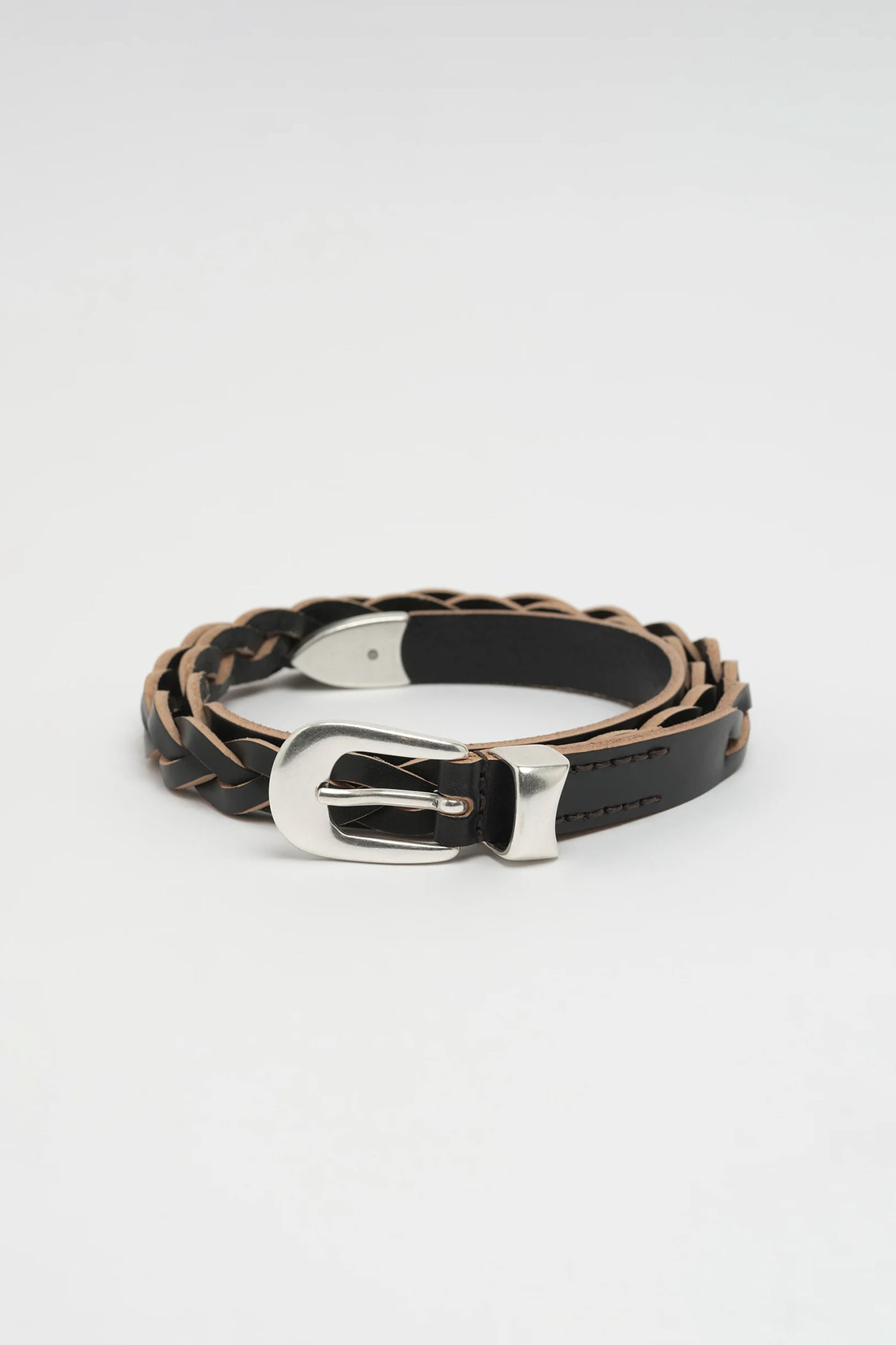 Our Legacy - 2 cm Braided Belt Black Leather