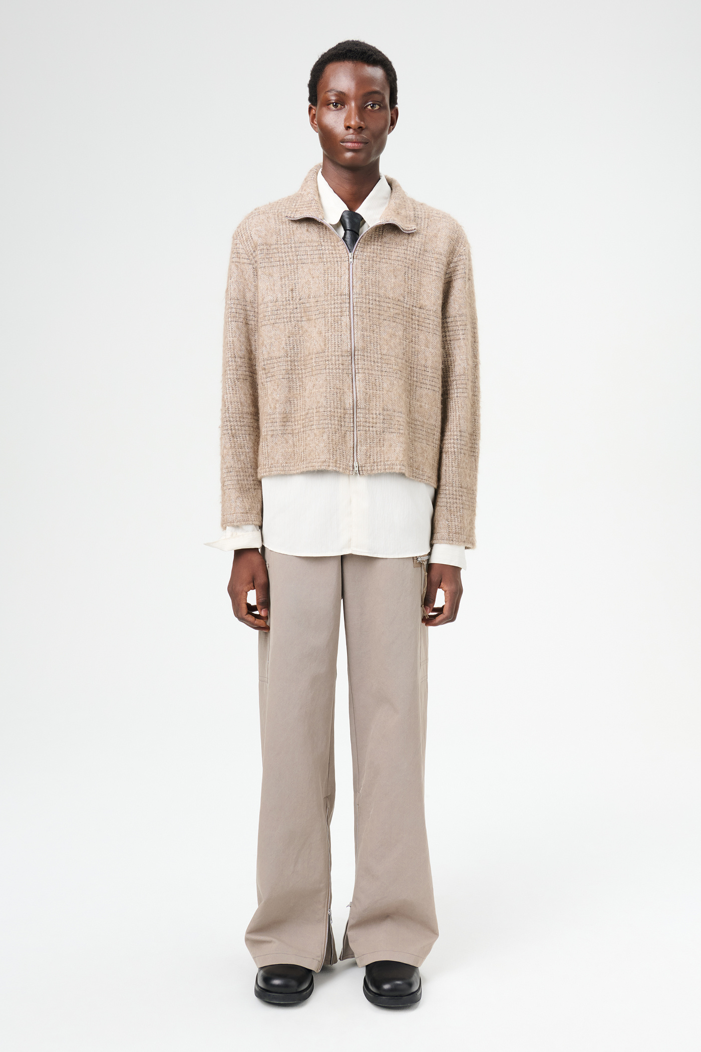 Our Legacy - Shrunken Fullzip Polo Beige Hound Check